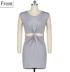 This is a fashion essential dress of your wardrobe, it has a relaxed fit.featuring sleeveless, o-neck, mini straight pencil dress, and also there is a split in front waist, tie to knot.it can wear both in daily lives and parties.Material: Polyester and SpandexColor: GrayCollar: O-NeckPocket: NoSleeve: SleevelessStyle: Sexy, FashionZipper: NoDress Length: Above KneePattern: SolidOccasion: Casual, Party, BeachGarment Care: Hand-wash and Dry CleanUnique style, make you more beautiful, fashion, sexy Summer Bodycon Dress In Solid Color For Going Out, Summer Bodycon Dress For Going Out In Solid Color, Knee-length Bodycon Summer Dress For Going Out, Summer Knee-length Bodycon Dress For Going Out, Chic Gray Sleeveless Bodycon Dress, Solid Sheath Mini Dress For Summer, Solid Color Sheath Mini Dress For Summer, Gray Sleeveless Mini Dress For Night Out, Summer Solid Color Sheath Mini Dress