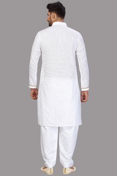 Product Features: Top Color: White Bottom Color: White Work: Solid Top Fabric: Cotton with Polyster Mix Bottom Fabric: Cotton with Polyster Mix Pack Of: 1 Pathani Kurta : 1 Salwar Occasion: Partywear Disclaimer: There will be slight difference in digital to actual image Casual White Fitted Kurta, White Casual Tops For Festive Occasions, White Casual Top For Festive Season, White Casual Festive Top, Casual White Top For Festive Season, Pathani Salwar, Pathani Suit, Pathani Kurta, Silk Anarkali