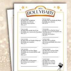 a printable baby shower game with the words do it's dollybaby