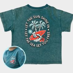 This kids' acid wash tee is not only vibrant and has a one-of-a-kind graphic design but also is so soft to the touch! Perfect for your little one! They will stand out of the crowd with this tee. 95% cotton 5% spandex It is an oversized fit, so we recommend going with your kid's true size. Kids Garments, Home Free, Acid Wash, Little One, The Sea, Spandex, Graphic Design, Design