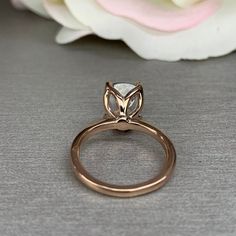 Elongated cushion cut engagement ring 3.60 ct 14k rose gold | Etsy Modern Solitaire Topaz Ring For Wedding, Modern Topaz Wedding Ring With Round Cut, Modern Round Topaz Wedding Ring, Modern Round Cut Topaz Wedding Ring, Wedding Emerald Ring With Vs Clarity, Modern Vvs Clarity Topaz Wedding Ring, Modern Oval Moonstone Ring For Weddings, Oval Solitaire Topaz Promise Ring, Modern Sapphire Ring With Prong Setting For Wedding