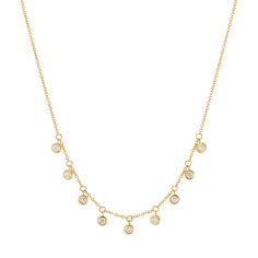 Nine sweet diamonds adorn this playful necklace. Best-worn short to accentuate the décolletage. Masculine Jewelry, Diamond Drop Necklace, Necklace Stack, Space Jewelry, Jewelry Education, Dangle Necklaces, Day To Night, Diamond Drops, To Night