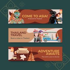 Travel Banner Design Ideas, Banner Graphic, Travel Banner Design, Travel Banner, Banner Illustration, Banner Designs, Graphic Design Banner