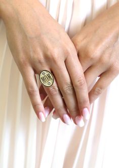 Mom Ring Signet Ring For Woman Personalized Ring For Woman | Etsy Nickel-free Ring For Mother's Day, Nickel-free Yellow Gold Rings For Anniversary, Mothers Ring, Mom Ring, Swarovski Ring, Pink Studs, Mother Rings, Personalized Ring, Etsy Gold Ring