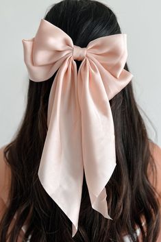 Hello Lovely Barrette Hair Bow (Light Blue) · NanaMacs Bridal Hair Bows, Pink Silk Bow, Satin Headband Hairstyles, Bow Ideas For Hair, Light Academia Accessories, Cute Hair Accessories Aesthetic, Moños Aesthetic, Hair Bows Aesthetic, Pink Bow In Hair