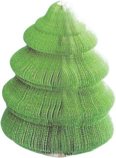 a green christmas tree made out of yarn