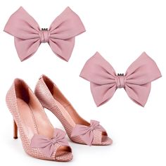 PRICES MAY VARY. Package Content: You will receive 1 pair of bow shoe clips and the size of each shoe clip is 12x8cm/4.72x3.15 inch. They can be worn to decorate your shoes and make you look more elegant. Product Material: Our shoe clips are made of premium satin fabric, which adds a touch of sophistication and charm, enhancing the overall temperament of high heels. DIY Shoes: You can clip these bow shoe clips to the shoe tip or shoe side, and can easily customize shoes of different styles, styl Elegant Pink Shoe Clips For Party, Pink Butterfly Knot Bow For Summer, Adjustable Pink Bow For Party, Adjustable Pink Bow For Wedding, Summer Wedding Bow With Ribbon, Summer Wedding Ribbon Bow, Elegant Pink Bow For Party, Wedding Bow With Butterfly Knot, Elegant Pink Party Bow