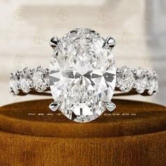 ad eBay - 3.55CT Oval Cut Moissanite Hidden Halo Engagement Ring 14K White Gold Plated - Buy Now, click the link (eBay)