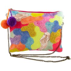 Welcome to the world of Katydid Wholesale, where fashion-forward accessories meet unbeatable style! We're thrilled to introduce our latest gem, the rainbow swirl beaded clutch bag with pom poms. Designed for the chic boutiques that know the pulse of the fashion scene, this clutch bag is a must-add to your collection. Crafted with precision and a touch of playfulness, this clutch boasts a mesmerizing multicolored beaded pattern that effortlessly catches the eye. The inclusion of a crossbody chain Colorful Party Bags For Summer, Spring Gift Multicolor Clutch, Trendy Multicolor Clutch For Spring, Chic Multicolor Clutch For Spring, Chic Multicolor Spring Clutch, Trendy Handmade Multicolor Clutch, Beaded Clutch Bag, Vibrant Style, Clutches For Women