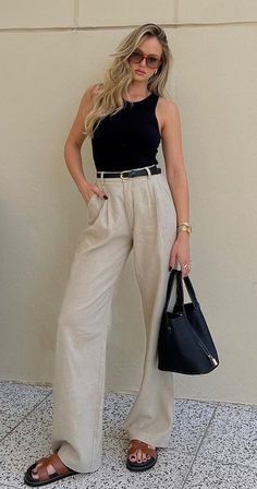 Ideas De Outfits, Linen Pants Outfit, Style Parisienne, Summer Work Outfits, Fashion Mistakes, Summer Fashion Outfits, Spring Summer Outfits, Look Chic