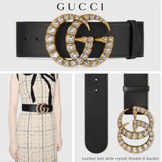 100% Authentic, 100% Brand New, Ordered Directly From The Gucci Website. I've Had This Belt Sitting In My Closet For 2 Years And Never Wore It Once. Complete With Tags, Dustbag, And Box. Heavy, High Quality, Durable Belt. Meant To Be Worn On The Natural Waistline. Width: 2 1/8" Size: 65 Prong To Center Hole: 25.5" Prong To First Hole: 24.5" Prong To Last Hole: 26.5" Wide Leather Belt, Gucci Belt, Gucci Accessories, Gucci Black, Black Hardware, Designer Heels, Flowy Dress, Leather Belt, Backpack Bags