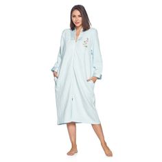 This cozy warm and comfortable House coat with Full zipper front closure Duster for ladies from the Casual Nights Loungewear and Sleepwear robes Collection, Soft and lightweight house robe, in beautiful feminine floral & Solid print pattern designs. this easy to wear bathrobe is made of 65% Poly / 35% Cotton quilted fabric, non- irritating and feels soft against the skin, perfect for spring, summer and all year round! The sleep dresscoat Features: Long sleeves gown with easy full zip up front cl Long Sleeves Gown, Comfortable House, Waltz Dress, Duster Dress, Muumuu Dress, House Coat, Hospital Gown, Print Design Pattern, Long Sleeve Gown