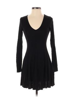 Forever 21 Casual Dress Size: Small Black Dresses - used. No Fabric Content, DropWaist, V Neck, Short, Long Sleeve | Forever 21 Casual Dress - DropWaist: Black Dresses - Used - Size Small Forever 21 Fitted V-neck Midi Dress, Forever 21 Elegant V-neck Dress, Forever 21 Black V-neck Dress, Elegant V-neck Dress By Forever 21, Elegant V-neck Forever 21 Dress, Forever 21 Fitted Mini Dress For Fall, Forever 21 Black Stretch Dress, Chic Stretch Dresses By Forever 21, Forever 21 Long Sleeve Dresses For Spring