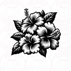 a black and white flower on a white background