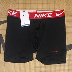 Brand New With Tags In Sealed Oem Packaging Nike Pro Dri-Fit Men's Performance Boxer Brief Compression Shorts 1 Pair Black/ Red Men's Size M, L, & Xl 100% Authentic! Dead Stock! Features Smooth, Durable Fabric With Stretch Offers Comfort Elastic Waistband Nike Dri-Fit Technology Moves Sweat Away From Your Skin For Quicker Evaporation, Helping You Stay Dry And Comfortable. 4-Way Stretch Fabric Lets You Move Freely. Wide Hems Help Keep Underwear In Place. Flat Seams Feel Smooth Against Your Skin. Sporty Red Boxer Briefs For Gym, Red Sporty Boxer Briefs For Training, Nike Fitted Boxer Briefs For Training, Nike Stretch Training Boxer Briefs, Nike Casual Boxer Briefs For Gym, Nike Sporty Boxer Briefs For Gym, Nike Casual Sports Boxer Briefs, Sports Multi-pack Boxer Briefs, Casual Nike Sports Boxer Briefs