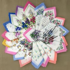 Vintage Estate Lot Ladies Handkerchiefs HANKIES-Florals Prints 12 Pieces | eBay Wedding Gift Pack, Bridal Gift Wrapping Ideas, Wedding Gift Wrapping, Cool Paper Crafts