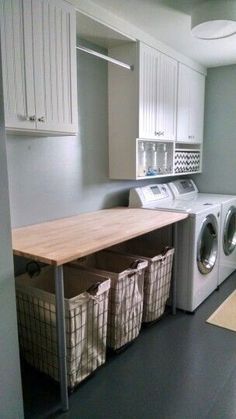 a washer and dryer in a laundry room