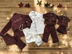 Luxurious Bridesmaid pajamas with Matching personalized Bride pajamas for Bridal party getting ready Hen party. Mother of the Bride/Groom. Our collection of bridesmaid pajamas and bride pajamas offers cozy and stylish options for your special day. With family pajamas and matching pajamas available, everyone can join in the celebration. Our bridesmaid shirts, bridesmaid PJs, and bridal pajamas are perfect for a coordinated look, while bridesmaid robes and personalized pajamas add a special touch. These sets make great maid of honor gifts, as well as thoughtful presents for the Mother of the Bride. They also double as wonderful Christmas gifts and are a must-have in womens shirts and loungewear! Order guide: Long option means long sleeve shirt and long pants/pajamas. Short option means short Bride Pajamas, Getting Ready Together, Bride Pajama, Bridesmaid Pajamas, Bridal Party Getting Ready, 2024 Family, Pajamas Short, Bridesmaid Pjs, Bridal Pajamas