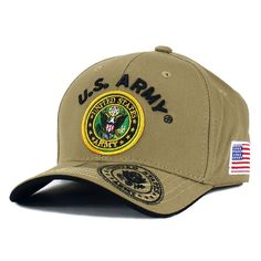 PRICES MAY VARY. Comfortable Easy Fit for Both Men and Women Adjustable Strap Closure Premium High Quality Headwear All hats are shipped in a Box to prevent damage while in transit. Officially Licensed Products of the U.S. Military High Definition Embroidered Military ARMY Baseball cap UNITED STATES ARMY Official Licensed Logo Military Style Baseball Cap With Flat Brim, Khaki Military Hat For Sports, Military Style Baseball Cap With Logo Patch, Military Cap With Logo Patch, Military Style Cap With Logo Patch, Military Style Khaki Baseball Cap With Curved Brim, Military Style Sports Hat, Military Style Snapback Hat With Flat Brim, Military Hat With Adjustable Logo Patch