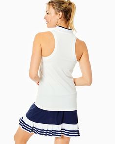 Sleeveless Courtside Polo- Final Sale Super White, Modern Wardrobe, A Stand, The Court, Invisible Zipper, Get Dressed, Modern Woman, Front Zipper, Stand Up