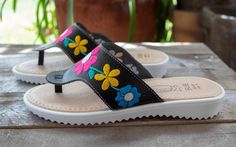 New womens flower embroidered leather slip on authentic mexican huarache sandals Leather Flip Flops With Ortholite Insole For Summer, Spring Ortholite Insole Open Toe Flip Flops, Spring Closed Toe Sandals With Stitched Sole, Leather Sandals With Stitched Sole For Spring, Spring Adjustable Sandals With Stitched Sole, Adjustable Sandals With Stitched Sole For Spring, Summer Leather Huarache Sandals With Cushioned Footbed, Leather Flip Flops With Leather Footbed For Spring, Spring Leather Flip Flops With Leather Footbed