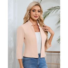 Elegant Design: This women's blazer features an elegant design with a notched front collar, showing a combination of fashion and classic, allowing you to show confidence and elegance in various occasions. Womens Tweed, Target Clothes, Sewing Party, Cropped Blazer, Crop Jacket, Blazers For Women, Winter Women, Outerwear Jackets, Women Crop