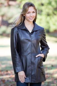 Women’s Kaleigh Napa Leather Jacket  By Overland Sheepskin Co, http://www.overland.com/Products/NewNotable-590/NewArrivals-1001/WomensNewArrivals-416/WomensKaleighNapaLeatherJacket/PID-22053.aspx Elegant Leather Jacket With Buttons For Fall, Fall Formal Leather Jacket With Snap Buttons, Formal Fall Leather Jacket With Snap Buttons, Formal Leather Jacket With Snap Buttons For Fall, Fitted Leather Jacket With Snap Buttons For Fall, Fitted Leather Jacket With Button Closure For Fall, Elegant Leather Jacket With Snap Buttons, Sleek Winter Leather Jacket With Button Closure, Sleek Leather Outerwear With Buttons