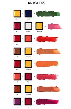 the different shades of lipstick are shown in this poster, which includes brights and dark colors