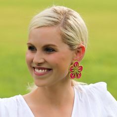 Large Sunny Studs - pink Sunnies, Drop Earrings, Pink