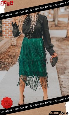 Tassels Layer Skirts Top Fashion Bloggers, Stylish Women Fashion, Fringe Skirt, Trendy Outfit, Blogger Style, Layered Skirt, Outfit Inspo Fall, Party Looks, Fashion Bloggers