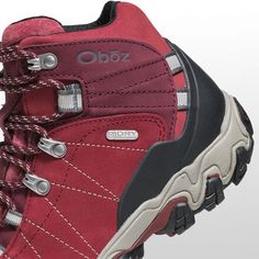 The odds that you'll avoid rainy weather decrease with every new day on the trail, so whether you're headed out for a weekend getaway, a week-long adventure, or you just quit your job for a few months of trail-rambling, you're going to want the added assurance and support of the Oboz Bridger Mid B-Dry Wide Hiking Boot. This special wide version tacks on some added room to its already roomy toe box, perfect for hikers with wider feet or those who want to do some serious sock-layering. Red Waterproof Boots For Outdoor, Lace-up Waterproof Boots With Abzorb Midsole For Adventure, Red High-top Waterproof Boots For Outdoor, Outdoor Hiking Boots With Rubber Sole And Round Toe, Hiking Boots With Abzorb Midsole And Round Toe, Round Toe Hiking Boots With Rubber Sole For Outdoor, Red Round Toe Hiking Boots For Outdoor Activities, Rugged Red Boots For Outdoor, Rugged Red Outdoor Boots