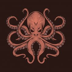 an octopus with tentacles on a dark background