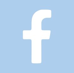 the facebook logo is shown in white on a light blue background with an arrow pointing to it