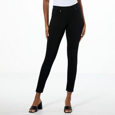 Utopia by HUE Ultimate Stretch Denim Legging  The best of leggings and the best of jeans in one effortless design, constructed with extra softness and 360-degrees of stretch for a comfortable and flattering fit all day long. Everyday Pants, Denim Leggings, Basic Outfits, Workout Leggings, Midnight Blue, Black Leggings, Stretch Denim, Fashion Clothes Women, Personal Style