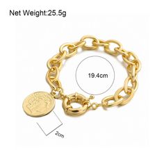 Brand Name: Lianfudai Bracelets Type: Chain & Link BraceletsGender: WomenMetals Type: Zinc AlloyFine or Fashion: FashionStyle: TRENDYMaterial: MetalChain Type: Link ChainItem Type: BraceletsCompatibility: All CompatibleShape\pattern: PLANTFunction: Period TrackerModel Number: D190175BSetting Type: Channel SettingClasp Type: MAGNETOccasion: Wedding / Engagement /Anniversary / ProposeStatement Earrings: Women BraceletType: Leather / Resin / Acrylic / Metal / CrystalFashion Earrings: Women Gold Col Trendy Round Alloy Chain Bracelet, Adjustable Gold Alloy Chain Bracelet, Gold Alloy Round Bracelets, Gold Alloy Chain Charm Bracelet, Gold Alloy Charm Bracelet With Chain Details, Adjustable Round Alloy Chain Bracelet, Adjustable Chain Alloy Bracelet, Gold Chain Bracelet In Alloy, Gold Alloy Chain Bracelet