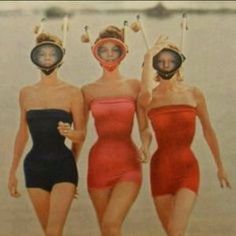 Vintage Bathing Suits, Three Women, Photo Vintage