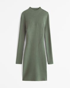 Women's The A&F Paloma Long-Sleeve Mini Dress | Women's Dresses & Jumpsuits | Abercrombie.com Spring Turtleneck Bodycon Sweater Dress, Spring Bodycon Turtleneck Sweater Dress, Knit Bodycon Dress With Long Sleeves, Chic Knit Bodycon Dress For Fall, Stretch Knit Mini Dress For Fall, Spring High Neck Stretch Sweater Dress, Green Long Sleeve Mini Dress For Winter, Knit Bodycon Long Sleeve Sweater Dress, Chic Knit Long Sleeve Bodycon Dress