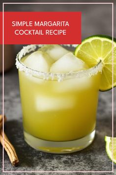 a simple margarita cocktail recipe with limes and cinnamon