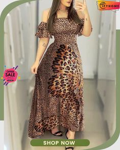 Women's Party Dress Sheath Dress Long Dress Maxi Dress Brown Short Sleeve Leopard Backless Spring Summer Off Shoulder Party Slim S M L Xl Elegant Strapless Off Shoulder Beach Dress, Fitted Off-shoulder Maxi Dress For Party Season, Elegant Maxi Dress For Beach Party Season, Elegant Beach Maxi Dress For Party Season, Elegant Maxi Dress For Beach And Party Season, Strapless Maxi Dress For Summer Party, Fitted Floor-length Off Shoulder Dress For Night Out, Spring Party Off-shoulder Maxi Dress, Spring Party Off Shoulder Maxi Dress