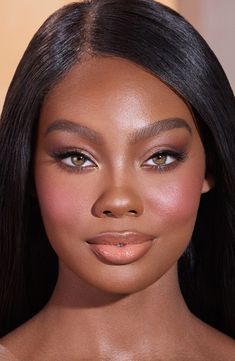 What it is: An ultra-lightweight cream blush that melts into skin, creating radiant, natural-looking color with a seamless finish.What it does: It glides easily onto skin, delivering a long-lasting, soft-focus effect that blurs and diffuses to create a perfect glow. Buildable and blendable, it easily goes from a sheer wash to a more intense, vivid pop without streaking or smudging the layers underneath. A luxe brush attached to the opposite end makes application easy. How to use: Swipe a small a Pink Blush Look, Dear Peachie Natural Makeup, Epicanthal Fold Makeup, Ingenue Essence Makeup, Blush Under Eyes Makeup, Baby Pink Blush Makeup, Dark Skin Blush, Pink Bridal Makeup Looks, Mauve Makeup Look