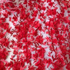 Red Lace Fabric With Floral Embroidery, Red Embroidered Fabric For Spring Party, Spring Party Red Embroidered Fabric, Red Embroidered Lace Fabric For Party, Red Embroidered Organza Fabric, Red Organza Embroidered Fabric For Wedding, Red Embroidered Fabric With Lace Work For Wedding, Embroidery Vines, Prom Lace Dress