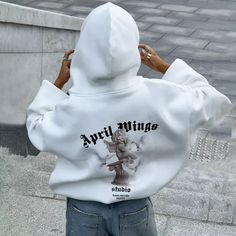 High Street Y2k Angel Print Graphic Zip Hoodies – Kira Cloth Street Hoodie, Street Y2k, Street Fits, Angel Print, Zip Hoodies, Autumn 2024, Print Graphic, Winter Essentials, Equatorial Guinea