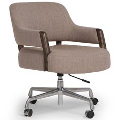 an office chair with casteors and wheels on the back, against a white background