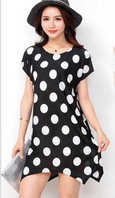 Why not put on this dress to let you looked younger and slimmer?This dress is your best choice to the office or go to shopping.Especially the design of dots can make you looked more cute and lovely.Buy this dress to meet a nicer you.Material:Polyester.Size:M茂录Bust:115cm 聽Length:75cm茂录Color:Black.Neckline:Scoop.Sleeves:Short Sleeves.Pattern Type:Print.Dress Length:Short.Occasion:Office.Package Contents: 1* Dress, without Accessories Polka Dot Mini Dress With Short Sleeves, Casual Polka Dot Mini Dress With Short Sleeves, Loose Short Dress, Fashion Maternity, Cheap Summer Dresses, Pregnancy Clothes, Clothes For Pregnant Women, Casual Tunics, Fashion Days