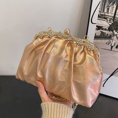 Glitter Laser Women's Leather Cloud Bag Retro Chain Crossbody Bag Luxury Women's Bag Pleated Dumpling Handbag Party Clutch [23y 9m 19d] Cloud Bag, Party Clutch, Bag Luxury, Chain Crossbody Bag, Promotional Gifts, Save The Planet, Luxury Women, Women's Bag, Leather Women