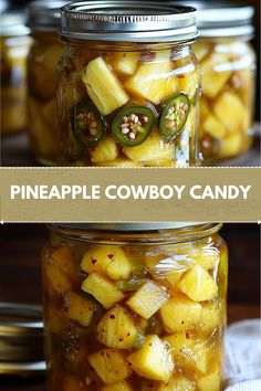 pineapple cowboy candy in a mason jar