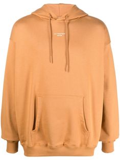 ice brown/white cotton jersey fleece logo print to the front drawstring hood long sleeves straight hem Orange Hoodie, Hoodies Mens, Airport Fashion, Cotton Hoodie, Mens Activewear, Hoodie Design, Long Sleeve Hoodie, Hoodie Print, World Of Fashion