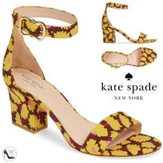 Kate Spade New York Susane Rich Fudge Sandals Women’s Floral Yellow Ankle Strap Block Heel Pumps Size 8.5 New In Box With Its Simple Styling And Comfortable Block Heel, This Single-Strap Sandal Pairs Just As Well With Casual Looks As It Does Party Attire. Chic And Elegant Sandals. The Classic Silhouette Of Susane Is Perfect For Stepping Up Cocktail Dresses, Jeans And Suits. The Chunky Heel Makes It Easy To Strut In These Long After The Day Has Ended. 100% Sheep Leather Linings Open Toe Adjustabl Yellow Sandals With Low Heel And Heel Strap, Yellow Sandals With Heel Strap And Low Heel, Kate Spade Spring Sandals With Open Heel, Kate Spade Low Heel Sandals For Summer, Kate Spade Open Heel Sandals For Spring, Yellow Sandals With Medium Width And Block Heel, Yellow Block Heel Sandals With Medium Width, Yellow Block Heel Sandals Medium Width, Summer Yellow Heels, Medium Width