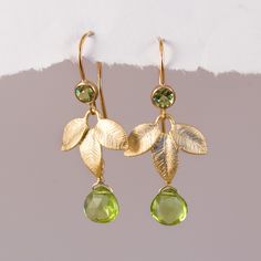 August Birthstone Earrings  Peridot Earrings  Leaf by delezhen, $48.00 Mother Of The Bride Earrings, Earring Tops, Earrings Leaf, August Birthday, Peridot Jewelry, Peridot Earrings, Personal Aesthetic, Bride Earrings, Birthstone Earrings