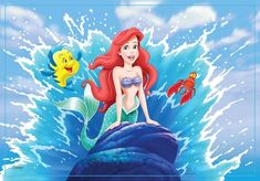 the little mermaid and her friends are swimming in the ocean